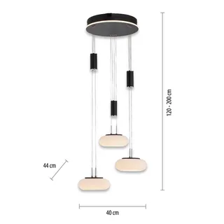 Paul Neuhaus Q-ETIENNE hanglamp rondel, zwart van Q-Smart-Home in Zwart, Wit – productfoto 3 van 5