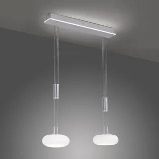 Paul Neuhaus Q-ETIENNE LED hanglamp, 2-lamps van Q-Smart-Home in Zilver, Wit – productfoto 1 van 5