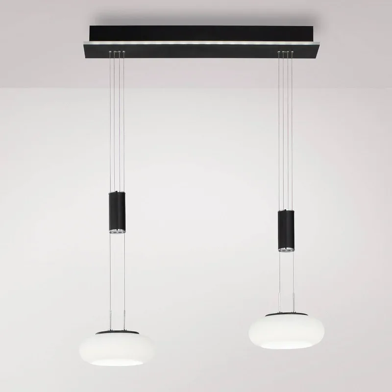 Paul Neuhaus Q-ETIENNE LED-hänglampa 2 lampor från Q-Smart-Home i Svart, Vit – produktbild 1 av 5