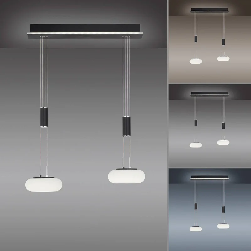 Paul Neuhaus Q-ETIENNE LED-hänglampa 2 lampor från Q-Smart-Home i Svart, Vit – produktbild 5 av 5