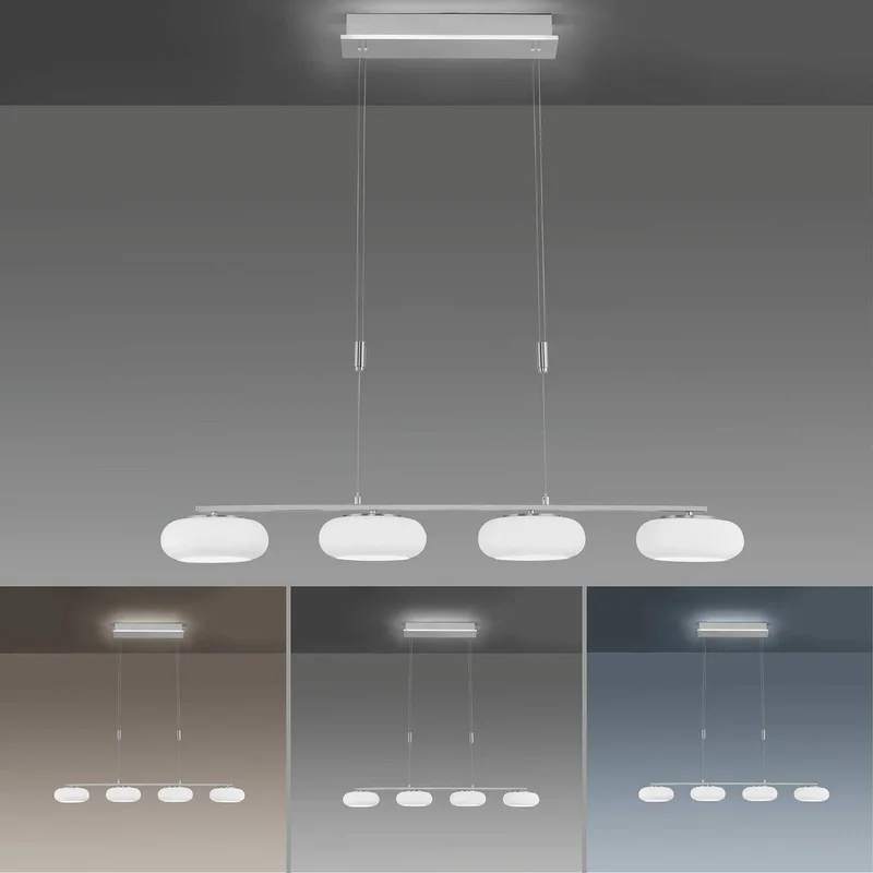 Paul Neuhaus Q-ETIENNE LED-hänglampa 4 lampor från Q-Smart-Home i Silver, Vit – produktbild 2 av 5