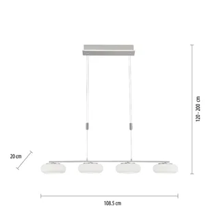 Paul Neuhaus Q-ETIENNE LED-hänglampa 4 lampor från Q-Smart-Home i Silver, Vit – produktbild 3 av 5