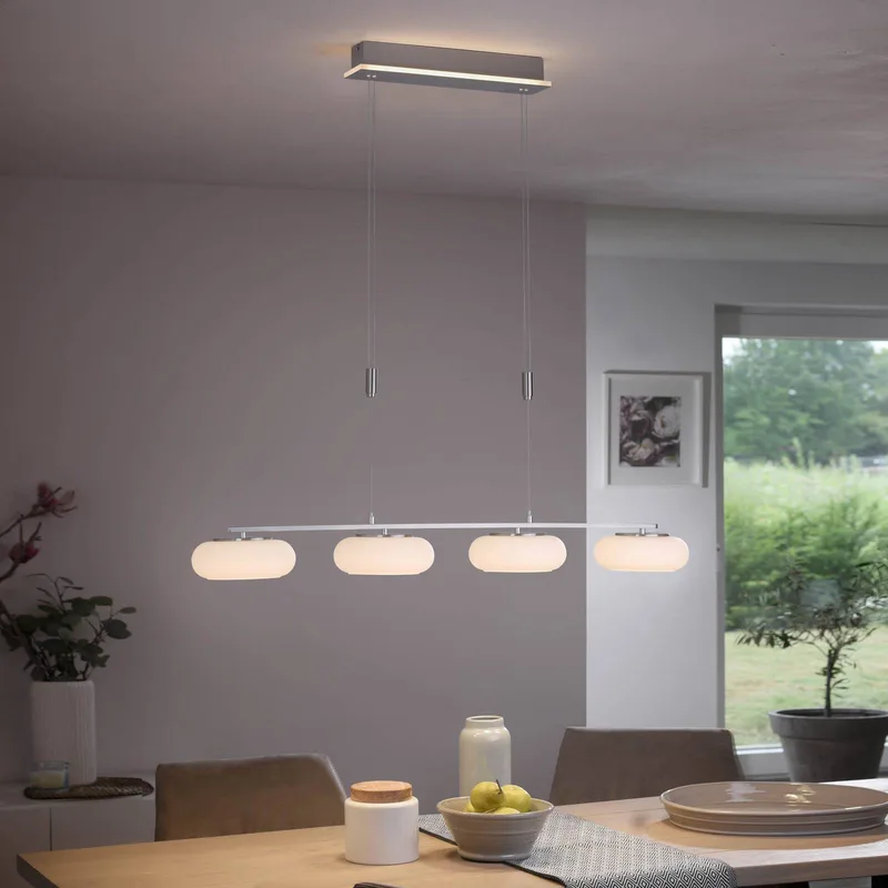 Paul Neuhaus Q-ETIENNE LED-hänglampa 4 lampor från Q-Smart-Home i Silver, Vit – produktbild 1 av 5