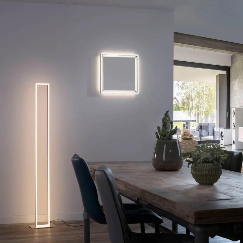Paul Neuhaus Q-KAAN LED plafondlamp, 45x45cm van Q-Smart-Home in Zilver, Wit – productfoto 3 van 5