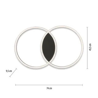 Paul Neuhaus Q-MARKO LED plafondlamp, 2-lamps rond från Q-Smart-Home i Svart, Vit – produktbild 3 av 5