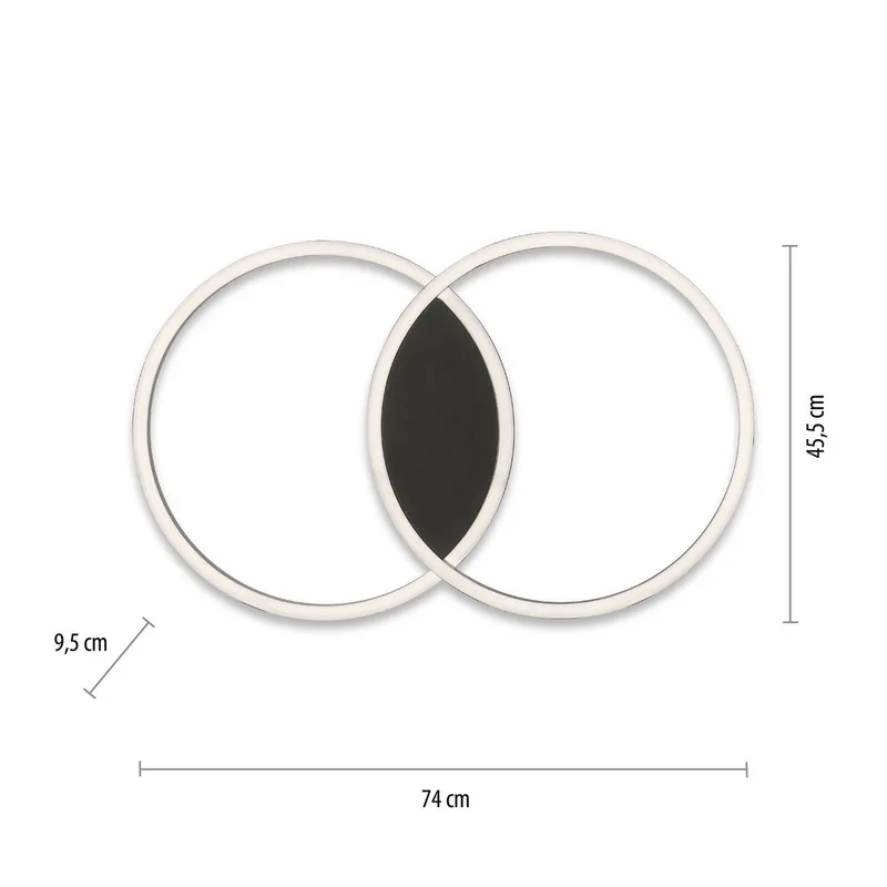 Paul Neuhaus Q-MARKO LED plafondlamp, 2-lamps rond från Q-Smart-Home i Svart, Vit – produktbild 3 av 5