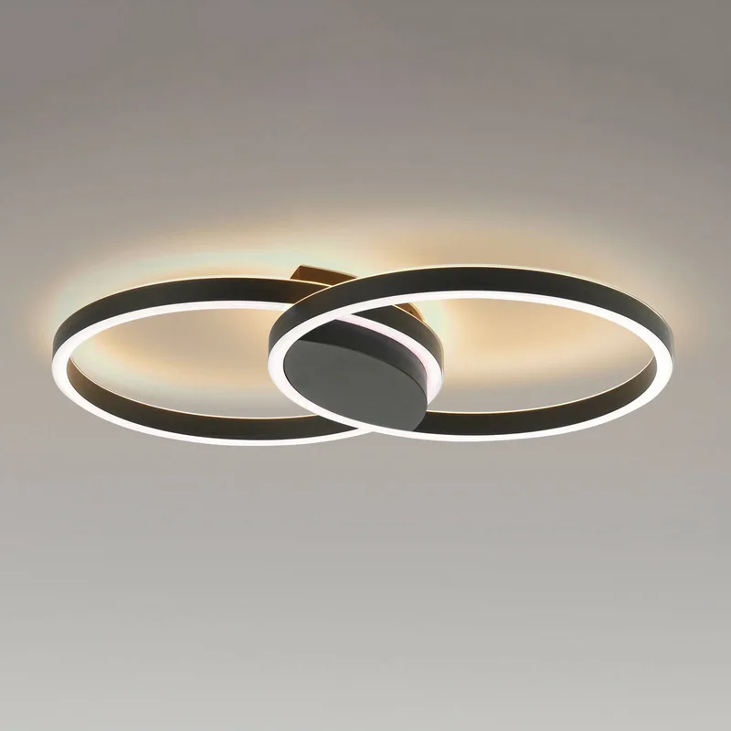 Paul Neuhaus Q-MARKO LED plafondlamp, 2-lamps rond från Q-Smart-Home i Svart, Vit – produktbild 1 av 5