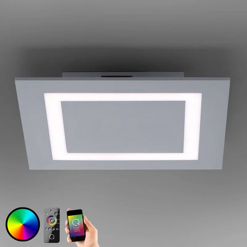 Paul Neuhaus Q-MIRAN LED plafondlamp, 30x30 cm von Q-Smart-Home in Aluminium – Produktfoto 1 von 5