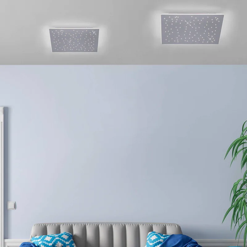 Paul Neuhaus Q-NIGHTSKY LED-loftlampe, 60 x 60 cm fra Q-Smart-Home i Aluminium – produktbillede 2 af 4