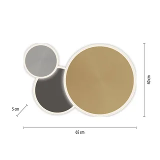 Paul Neuhaus Q-Piato LED plafondlamp 3-lamps van Q-Smart-Home in Messing, Antraciet, Grijs – productfoto 4 van 5