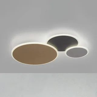 Paul Neuhaus Q-Piato LED plafondlamp 3-lamps van Q-Smart-Home in Messing, Antraciet, Grijs – productfoto 1 van 5