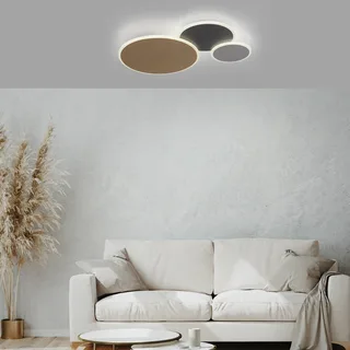 Paul Neuhaus Q-Piato LED plafondlamp 3-lamps van Q-Smart-Home in Messing, Antraciet, Grijs – productfoto 3 van 5