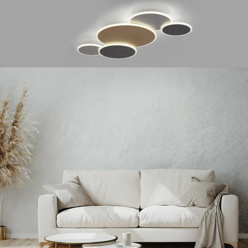 Paul Neuhaus Q-Piato LED plafondlamp 5-lamps von Q-Smart-Home in Messing, Anthrazit, Grau – Produktfoto 2 von 5