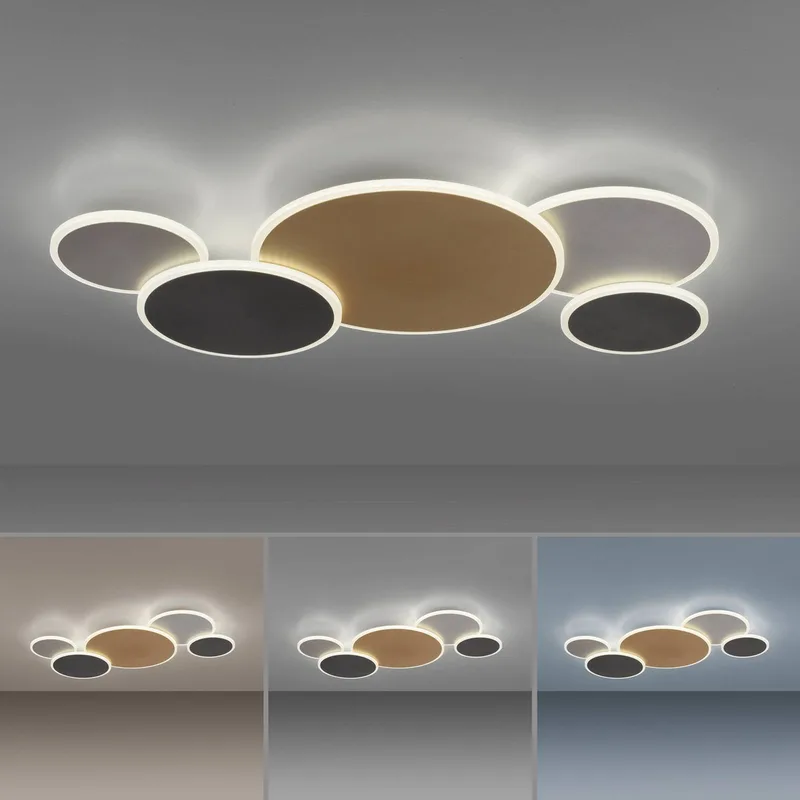 Paul Neuhaus Q-Piato LED plafondlamp 5-lamps von Q-Smart-Home in Messing, Anthrazit, Grau – Produktfoto 5 von 5