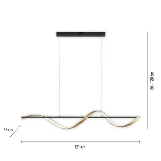 Paul Neuhaus Q-Swing hængelampe, antracit/messing fra Q-Smart-Home i Antracit, Messing – produktbillede 2 af 5