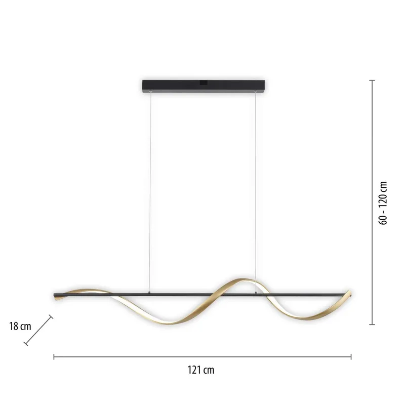 Paul Neuhaus Q-Swing hængelampe, antracit/messing fra Q-Smart-Home i Antracit, Messing – produktbillede 2 af 5