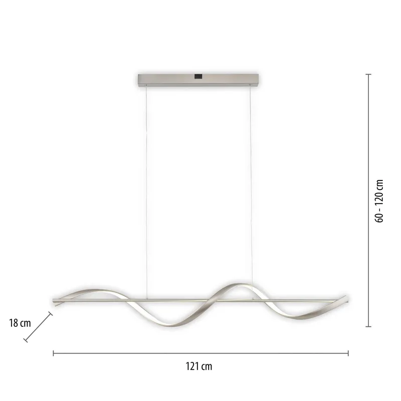 Paul Neuhaus Q-Swing LED-hänglampa, stål från Q-Smart-Home i Staal – produktbild 2 av 4