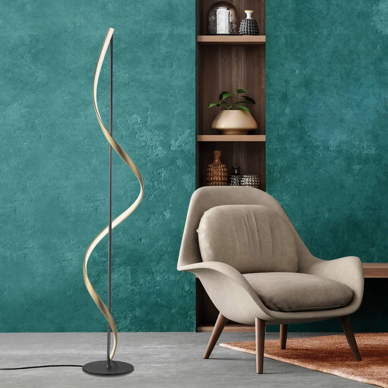 Paul Neuhaus Q-Swing golvlampa antracit/mässing från Q-Smart-Home i Antracit, Mässing – produktbild 1 av 5