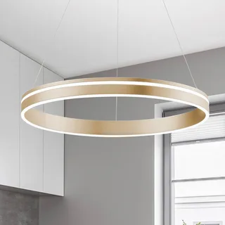 Paul Neuhaus Q-VITO LED hanglamp, 1 ring van Q-Smart-Home in Mat messing, Wit – productfoto 1 van 5