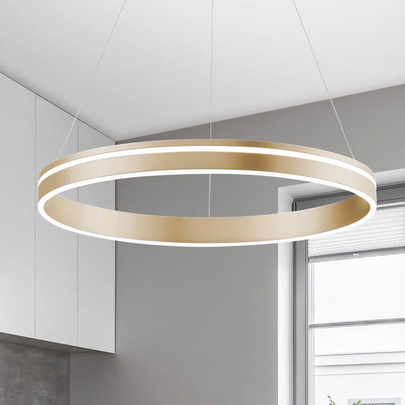 Paul Neuhaus Q-VITO LED hanglamp, 1 ring van Q-Smart-Home in Mat messing, Wit – productfoto 1 van 5