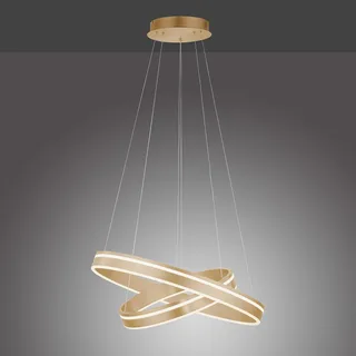 Paul Neuhaus Q-VITO LED hanglamp, 2 ringen van Q-Smart-Home in Mat messing, Wit – productfoto 4 van 5