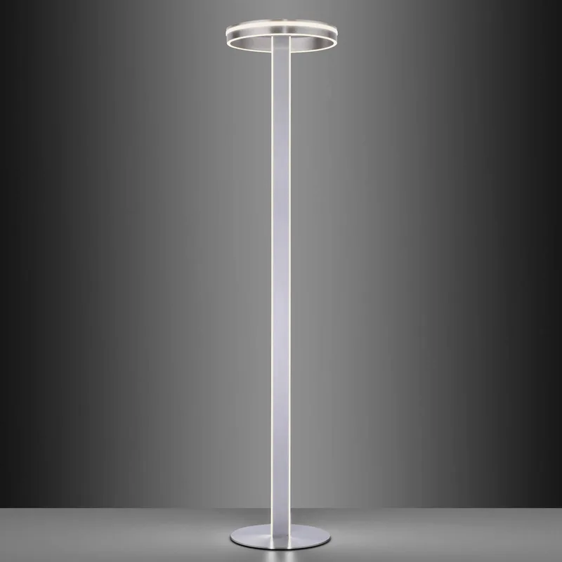 Paul Neuhaus Q-Vito LED vloerlamp, recht met ring de Q-Smart-Home en Gesatineerd aluminium – photo produit 4 sur 5