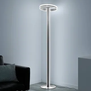 Paul Neuhaus Q-Vito LED vloerlamp, recht met ring de Q-Smart-Home en Gesatineerd aluminium – photo produit 1 sur 5