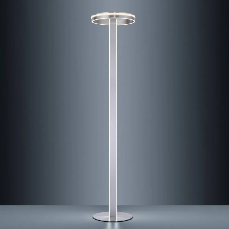Paul Neuhaus Q-Vito LED vloerlamp, recht met ring de Q-Smart-Home en Gesatineerd aluminium – photo produit 5 sur 5