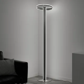 Paul Neuhaus Q-Vito LED vloerlamp, recht met ring de Q-Smart-Home en Gesatineerd aluminium – photo produit 2 sur 5