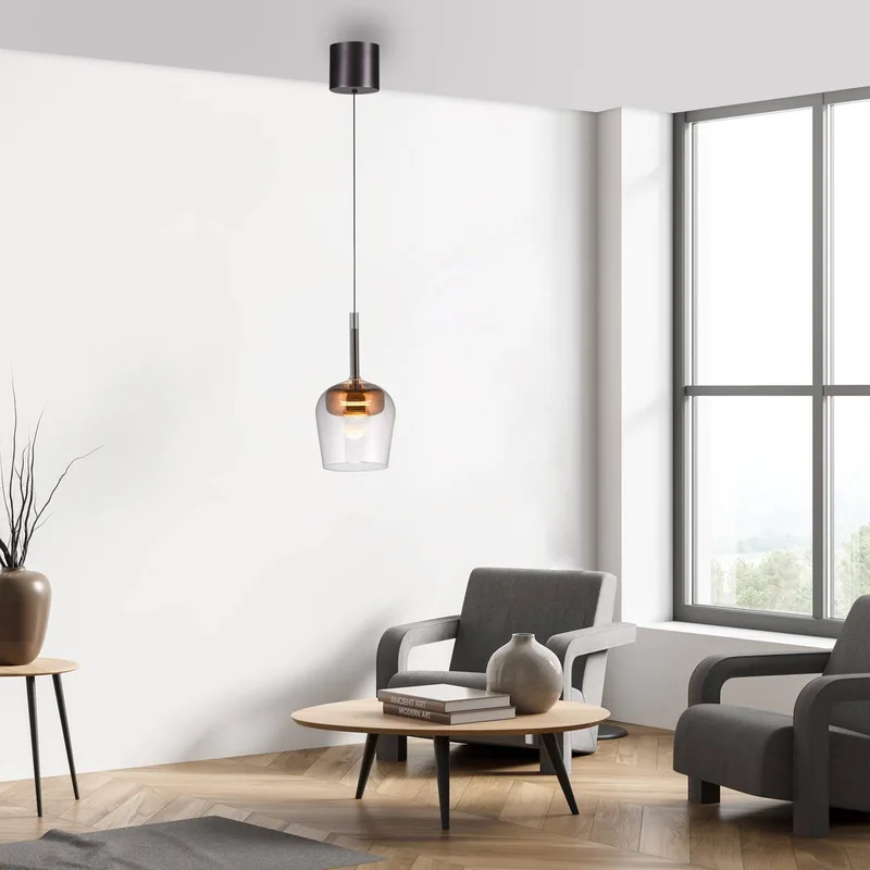 Paul Neuhaus SMART+ hanglamp Q-Kon koperkleurig Ø 21 cm by Q-Smart-Home in Copper, Helder – product photo 2 of 5