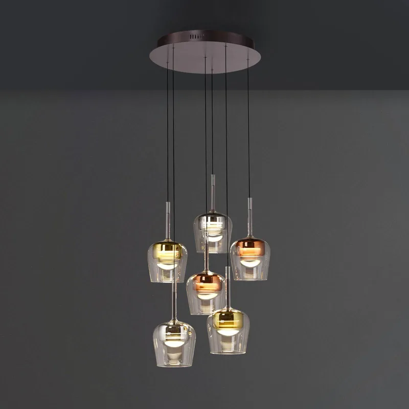 Paul Neuhaus SMART+ hanglamp Q-Kon meerkleurig 6-lamps van Q-Smart-Home in Meerkleurig, Helder – productfoto 1 van 5