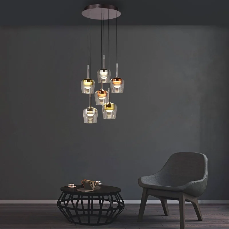 Paul Neuhaus SMART+ hanglamp Q-Kon meerkleurig 6-lamps van Q-Smart-Home in Meerkleurig, Helder – productfoto 2 van 5