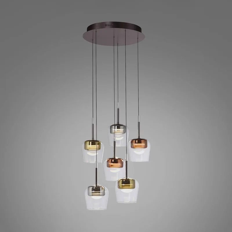 Paul Neuhaus SMART+ hanglamp Q-Kon meerkleurig 6-lamps van Q-Smart-Home in Meerkleurig, Helder – productfoto 3 van 5