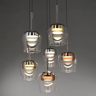 Paul Neuhaus SMART+ hanglamp Q-Kon meerkleurig 6-lamps van Q-Smart-Home in Meerkleurig, Helder – productfoto 4 van 5