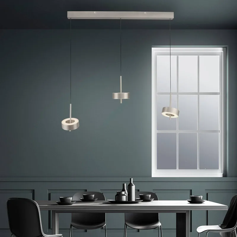 Paul Neuhaus SMART+ hanglamp Q-Rotate, 3-lamps. van Q-Smart-Home in Aluminium – productfoto 2 van 5