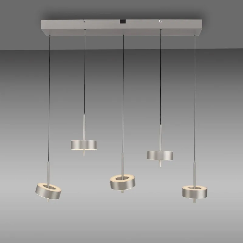 Paul Neuhaus SMART+ hanglamp Q-Rotate, 5-lamps. van Q-Smart-Home in Aluminium – productfoto 3 van 5
