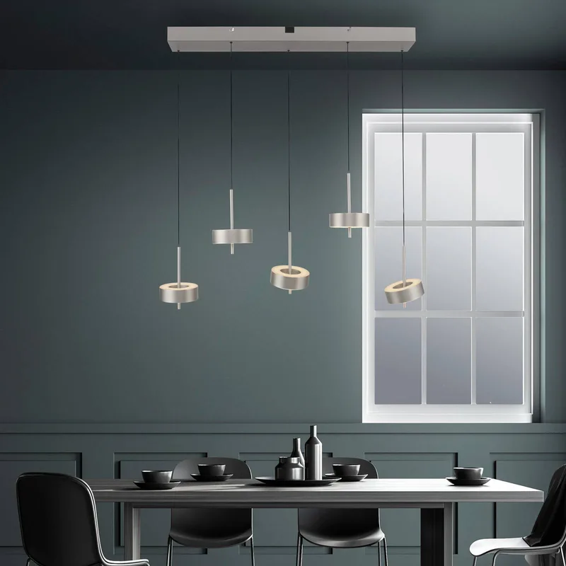 Paul Neuhaus SMART+ hanglamp Q-Rotate, 5-lamps. van Q-Smart-Home in Aluminium – productfoto 2 van 5
