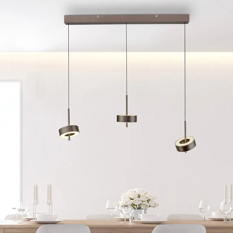 Paul Neuhaus SMART+ hanglamp Q-Rotate donkerbruin 3-lamps van Q-Smart-Home in Donkerbruin metallic – productfoto 2 van 5