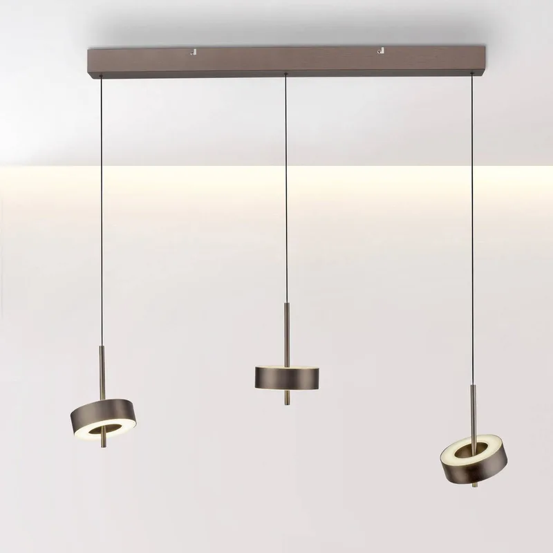 Paul Neuhaus SMART+ hanglamp Q-Rotate donkerbruin 3-lamps van Q-Smart-Home in Donkerbruin metallic – productfoto 1 van 5
