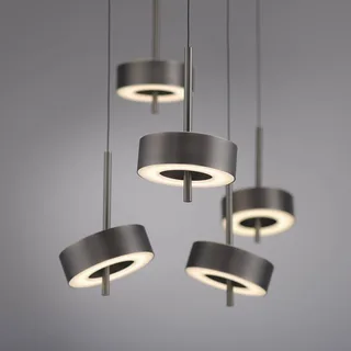 Paul Neuhaus SMART+ hanglamp Q-Rotate donkerbruin 5-lamps van Q-Smart-Home in Donkerbruin metallic – productfoto 4 van 5