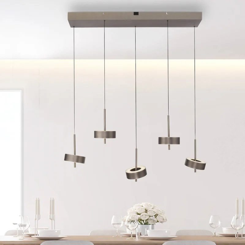 Paul Neuhaus SMART+ hanglamp Q-Rotate donkerbruin 5-lamps van Q-Smart-Home in Donkerbruin metallic – productfoto 2 van 5