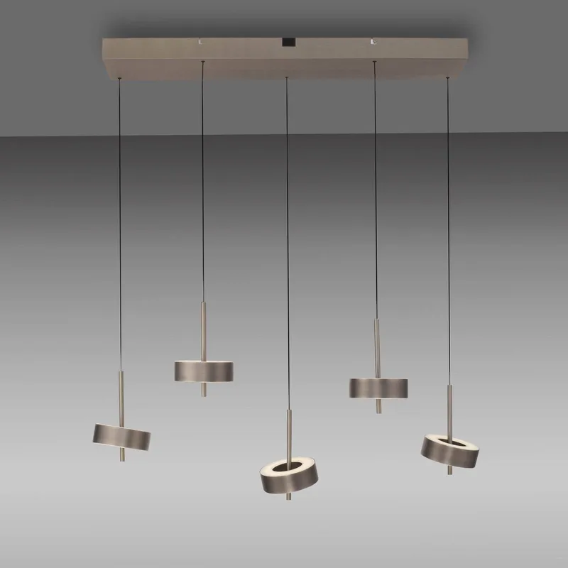 Paul Neuhaus SMART+ hanglamp Q-Rotate donkerbruin 5-lamps van Q-Smart-Home in Donkerbruin metallic – productfoto 3 van 5