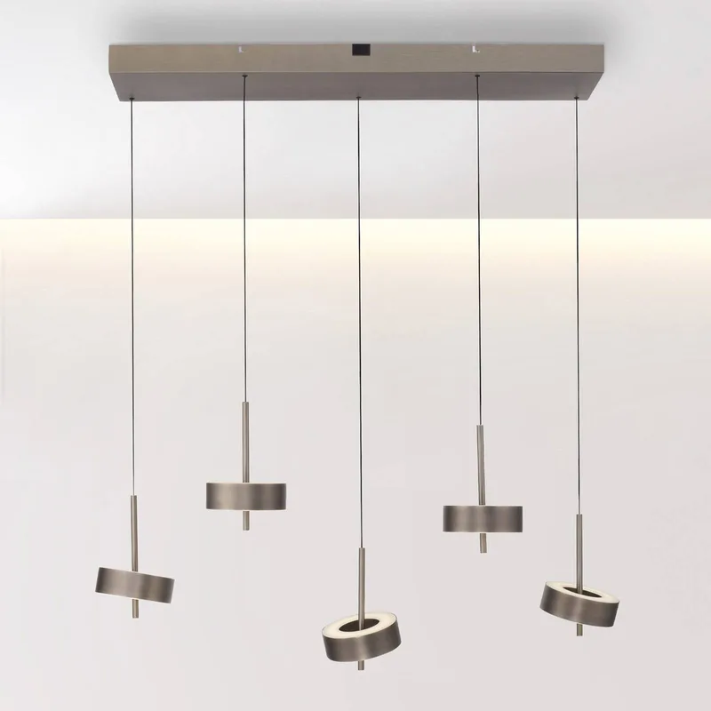 Paul Neuhaus SMART+ hanglamp Q-Rotate donkerbruin 5-lamps van Q-Smart-Home in Donkerbruin metallic – productfoto 1 van 5