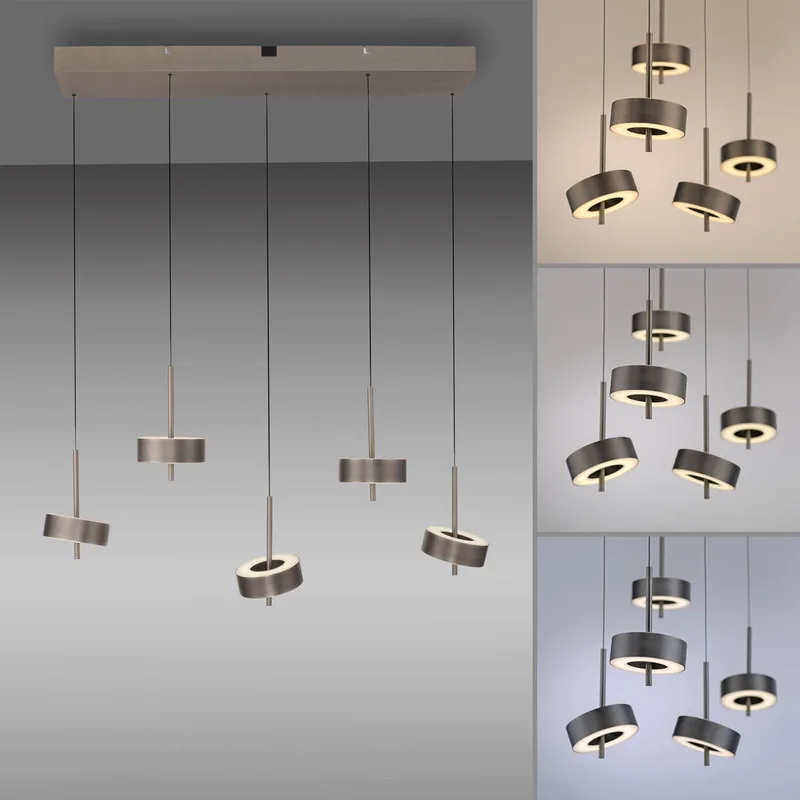 Paul Neuhaus SMART+ hanglamp Q-Rotate donkerbruin 5-lamps van Q-Smart-Home in Donkerbruin metallic – productfoto 5 van 5