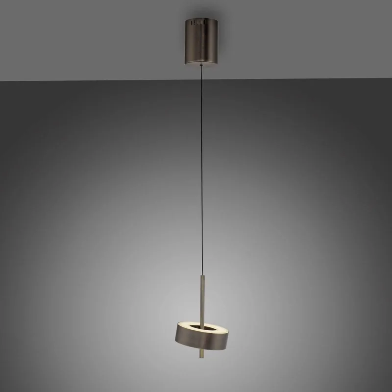 Paul Neuhaus SMART+ hanglamp Q-Rotate donkerbruin Ø14cm van Q-Smart-Home in Donkerbruin metallic – productfoto 3 van 5