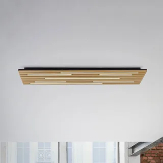 Paul Neuhaus Loftlampe Q-Acoustic træ 115 x 31 cm fra Q-Smart-Home i Licht hout, Sort – produktbillede 1 af 5