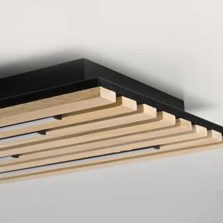 Paul Neuhaus Loftlampe Q-Acoustic træ 115 x 31 cm fra Q-Smart-Home i Licht hout, Sort – produktbillede 5 af 5