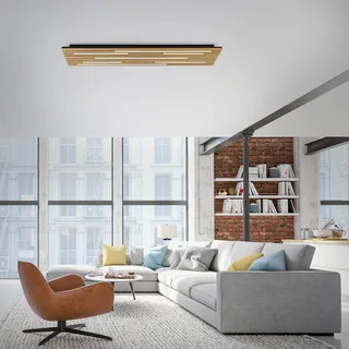 Paul Neuhaus Loftlampe Q-Acoustic træ 115 x 31 cm fra Q-Smart-Home i Licht hout, Sort – produktbillede 2 af 5