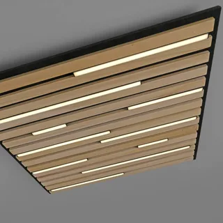 Paul Neuhaus SMART+ plafondlamp Q-Acoustic hout 62 x 62 cm von Q-Smart-Home in Licht hout, Schwarz – Produktfoto 4 von 5