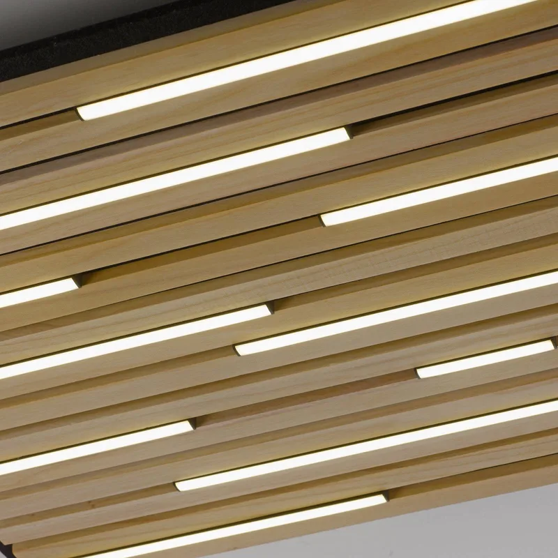 Paul Neuhaus SMART+ plafondlamp Q-Acoustic hout 62 x 62 cm von Q-Smart-Home in Licht hout, Schwarz – Produktfoto 5 von 5